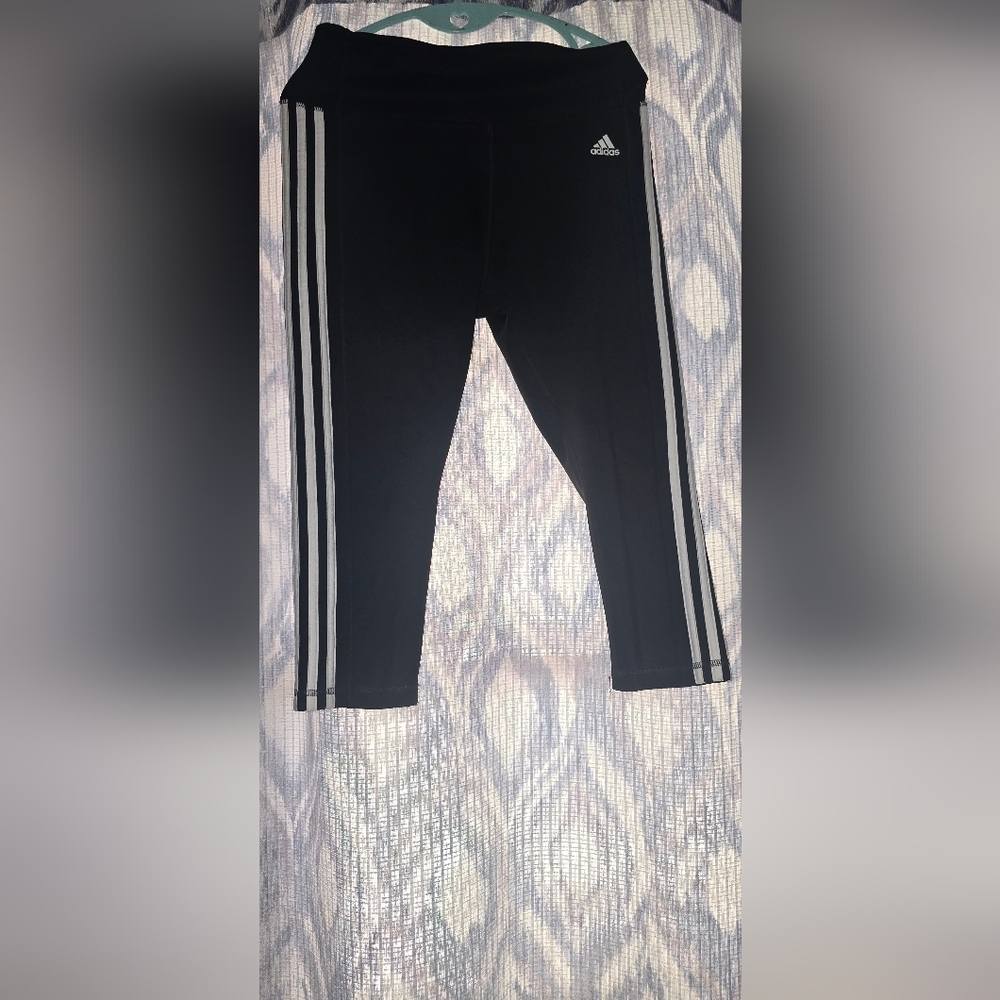 Adidas Women Black and White Leggings